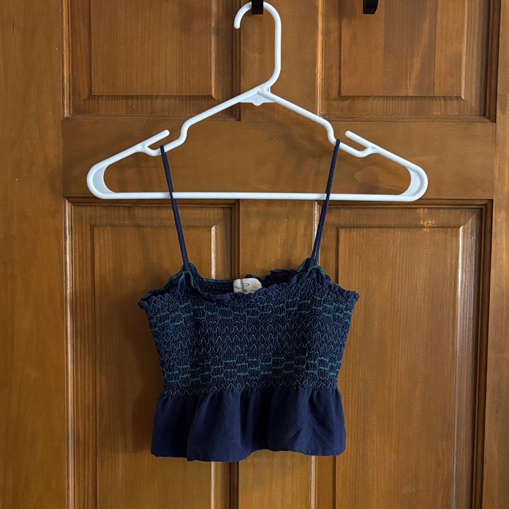 Pins & Needles Dark Blue Smocked Camisole